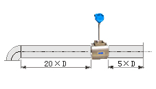 插入式渦街流量計直管段安裝要求示意圖三